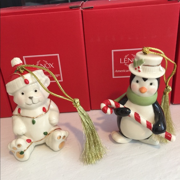 🎉NIB Lenox Christmas Ornaments Set of 5 Porcelain - Picture 3 of 8